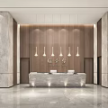 Modern Hall Hotel Lobby Front Desk Reception Hall Elevator Hall 3d model