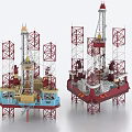 Heavy Industrial Equipment Offshore Drilling Rig Platforms With Steel Structures And Machinery