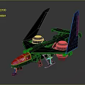 Spacecraft Model Design With Dual Engines Transparent Cockpit And Wings