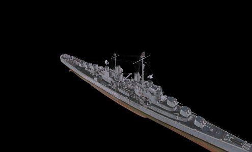 modern warship battleship destroyer 3d model