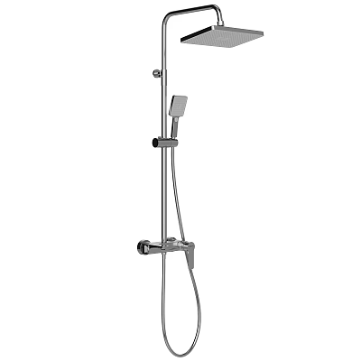 Modern Chrome Shower Head System With Handheld Sprayer And Adjustable Slide Bar 3d model