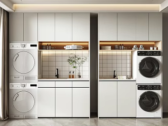 balcony washing machine cabinet SU model 3d model