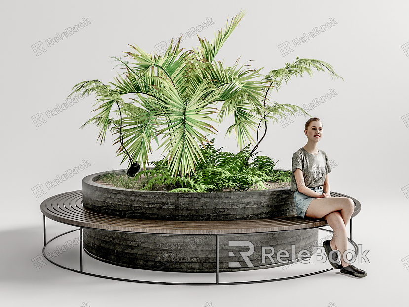 Modern flower bed landscape chair flower bed model