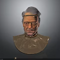 Male Character 3D Model With Headband And Metallic Shoulder Armor