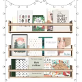 Books and Magazines Arranged on Wooden Shelves With String Lights and Colorful Covers