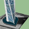Modern Tall Office Building With Glass Facade And Urban Architectural Design