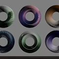 Stylish Spiral Circular Wall Decor With Multicolored Rings Arranged On White Background