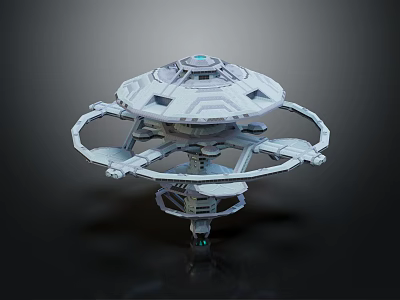 Futuristic Sci-Fi 3D Model Structural Design With Circular Frame And Mechanical Details 3d model