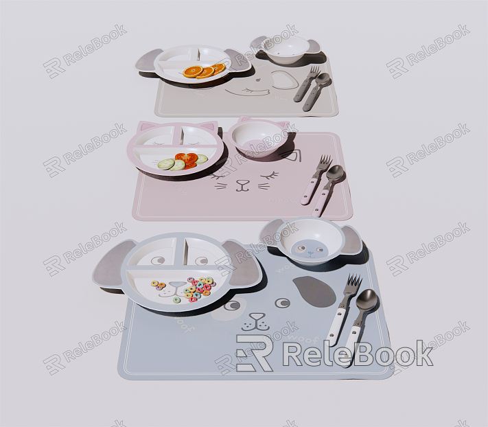 Modern Tableware Children's Tableware Tray Dinner Plate model