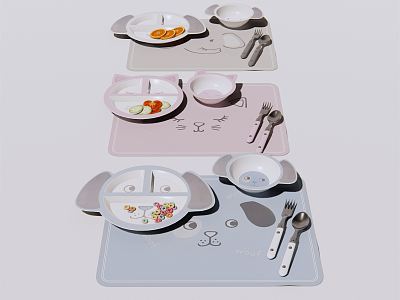 Modern Tableware Children's Tableware Tray Dinner Plate model