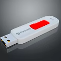 Transcend White USB Flash Drive With Red Indicator Light And Portable Design