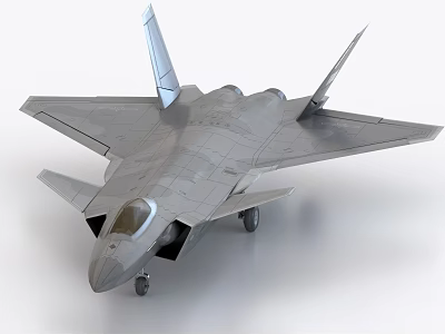 Modern Stealth Fighter Jet with Sleek Aerodynamic Design and Detailed Structure 3d model