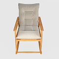 Modern Comfortable Rocking Chair With Wooden Frame And Padded Backrest Design