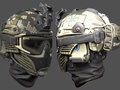 Tactical Helmet Simple Model Helmet Special Forces Helmet High-tech Helmet War Helmet Gas Mask Safety Helmet 3d model