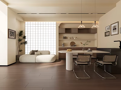 Modern Fitness Lounge Interior With Sofa And Dining Table 3d model