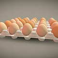 Fresh Chicken Eggs In White Carton With Brown And Cream Colored Shells