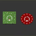Christmas Plate Decoration With Green Red Plates Snowflake Patterns Santa's Cookies Text And Santa