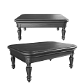 Classic Black Wooden Coffee Table with Carved Legs and Smooth Surface Design