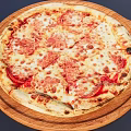 Cheesy Pepperoni Pizza With Golden Crust On Wooden Pizza Board