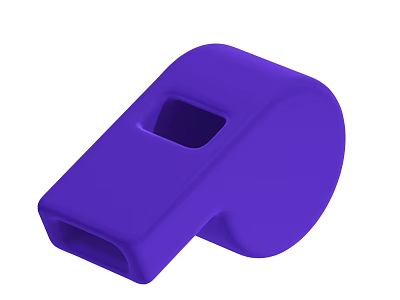 Purple Plastic Whistle For Daily Life Use With Practical Design And Comfortable Grip 3d model