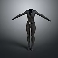Black Long Sleeved Fitted Jumpsuit With Front Zipper And Waist Belt For Modern Fashion