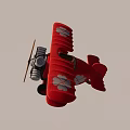 Red Biplane Model With White Clover Patterns And Lovely Lettering 3d model
