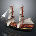 Retro sailing ship ancient ship ancient warship large ancient ship ancient warship 3d model