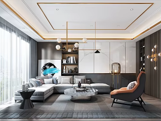 Light Luxury Living Room 3d model