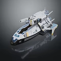 Futuristic Airliner with Streamlined White Body Blue Yellow Accents Aerodynamic Wings and Advanced Structural Details