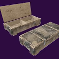 Vintage Wooden Storage Boxes With Rustic Metal Clasps Open And Closed Design Worn Surface Texture
