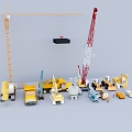 Excavator mixer bulldozer crane locomotive equipment 3d model