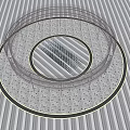 Modern Sculpture Square Sculpture Structure Dry Spray Ring Waterscape Abstract Sculpture Special-shaped Net Celebrity Card Pin Device 3d model