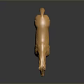 Golden Horse Sculpture With Shiny Metallic Finish On Grey Background