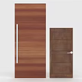 Modern Brown Wooden Hinged Door Styles With Simple And Paneled Designs For Home