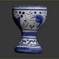 Blue And White Ceramic Cup With Intricate Decorative Patterns For Home Decor 3d model