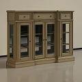 Elegant Modern Entryway Side Cabinet With Glass Doors And Storage Drawers