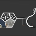 Modern Industrial Factory Building With Spherical Structure Steel Frame And Glass Elements Design