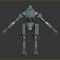 Blue Mechanical Robot Game Movie Character With Metallic Joints And Structure