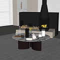 Modern Coffee Table Ornaments Combination Wine Set 3d model