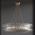 Luxurious Multi Tiered Crystal Chandelier With Golden Chains And Illuminated Design