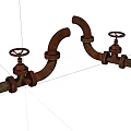 old rusty iron pipe switch 3d model