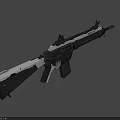 Modern Tactical Rifle With Black And White Design Long Barrel And Tactical Stock