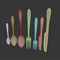 Silver Cutlery With Spoons Forks Knives Neatly Arranged In Various Sizes On Dark Reflective Surface