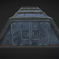 Industrial Equipment Heavy Duty Metal Structure With Sloped Top Double Doors And Number 4 For Industrial Applications