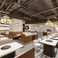 Wa Le Men Frog Restaurant With Fresh Concept And Golden Circular Decor