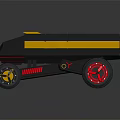 Futuristic Concept Car with Large Tires Red Seats and Open Structure Design