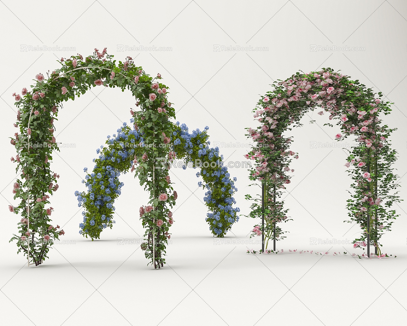 Arched Flower Frame Flower Type Corridor Frame Wedding Flower Frame Plant Arch 3d model