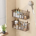 Bathroom Wall Mounted Storage Baskets For Toiletries In Shower Area
