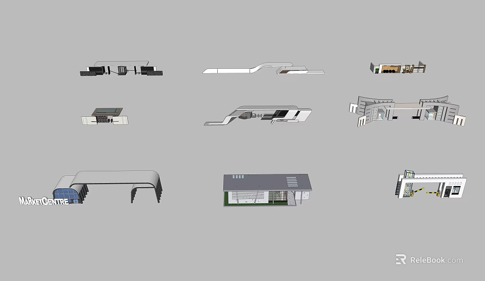 Modern Entrance Gate Designs With Various Structural Elements And Stylish Details 3d model