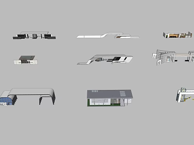 Modern Entrance Gate Designs With Various Structural Elements And Stylish Details 3d model